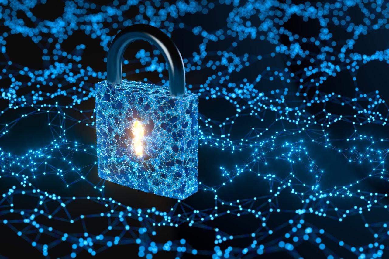 Un cadenas représentant la sécurité des données dans un graphique de data visualisation, garantissant la confidentialité et la protection.